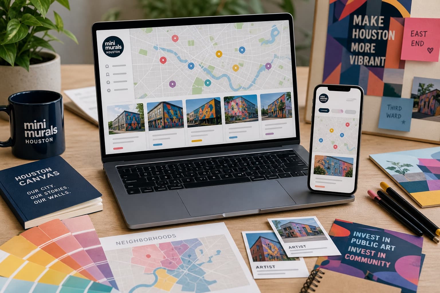 Mini Murals interactive map interface concept